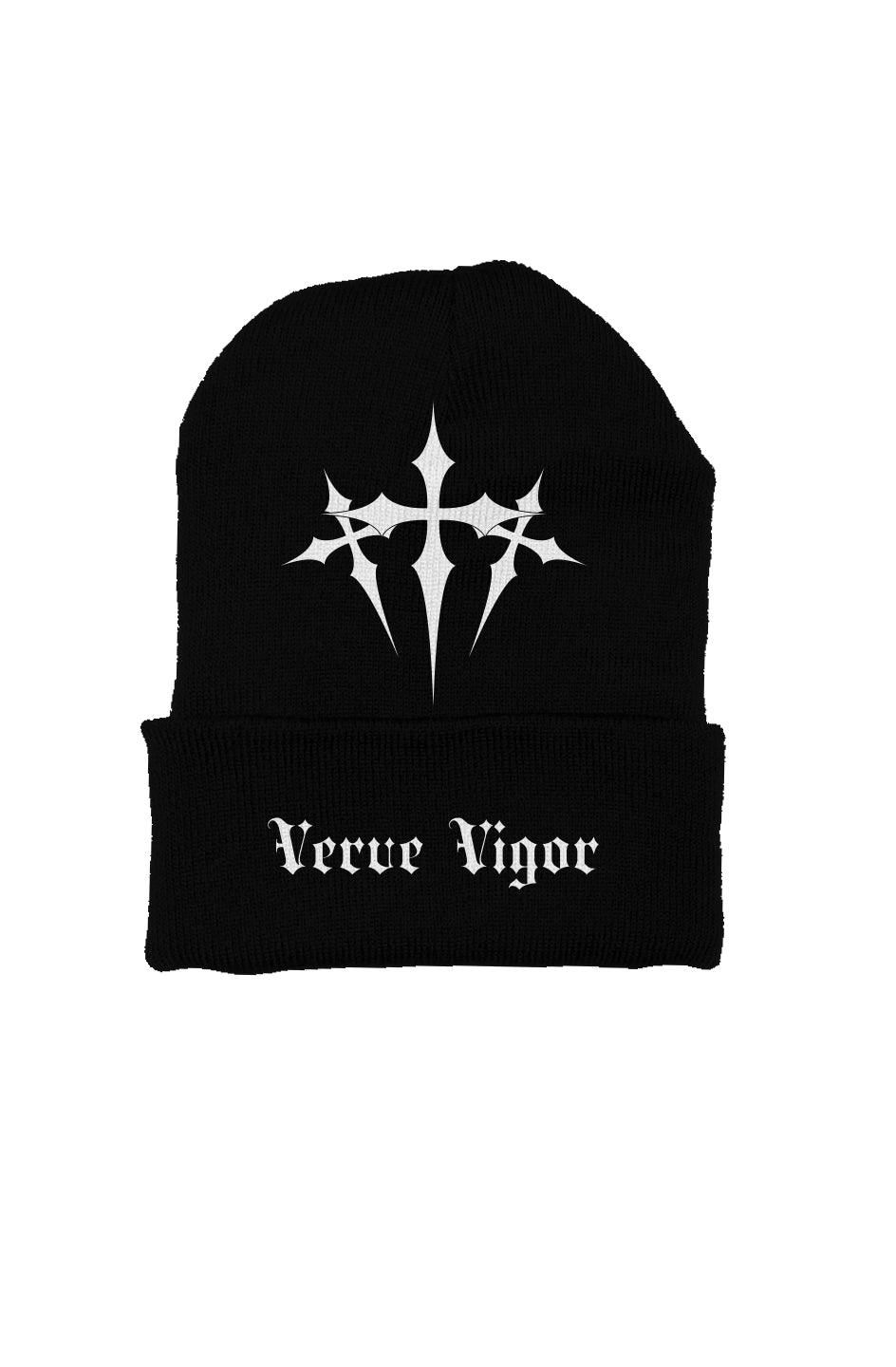 Verve Vigor Beanie(black w/ white logo)