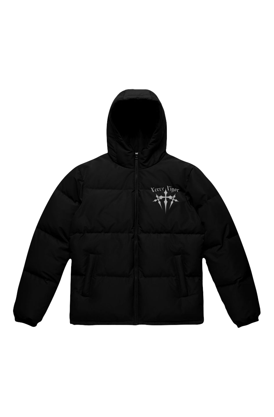 Verve Vigor premium hooded puffer jacket(black w/