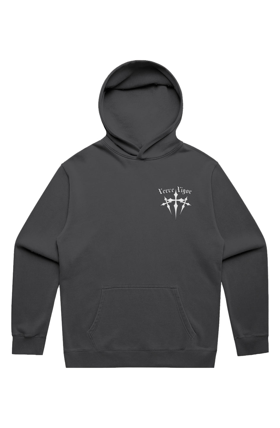 Verve Vigor premium relaxed faded hoodie(black w/
