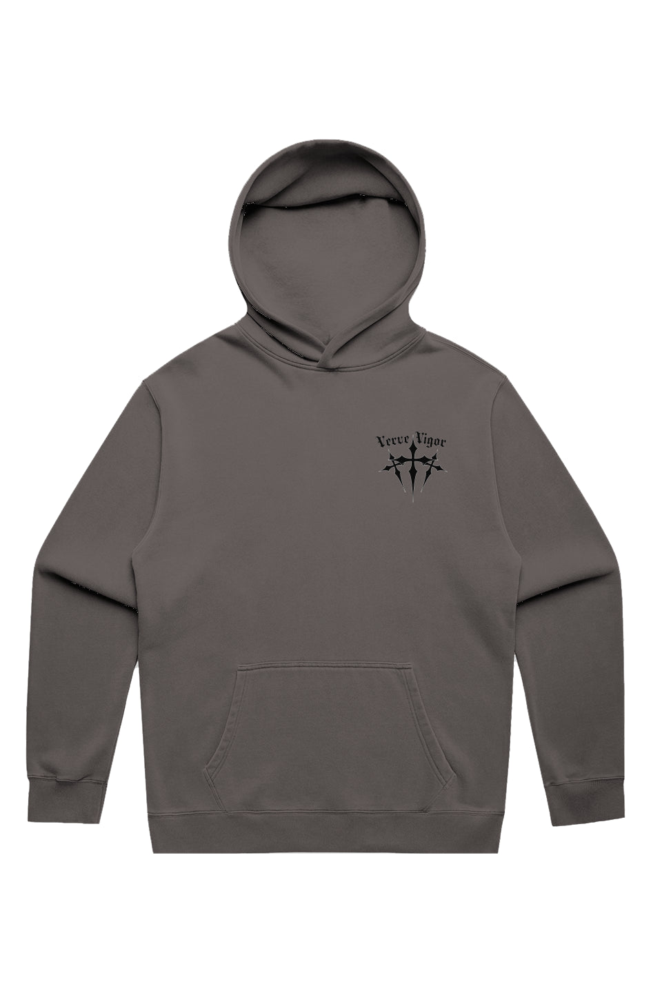 Verve Vigor premium relaxed faded hoodie(gray w/ b