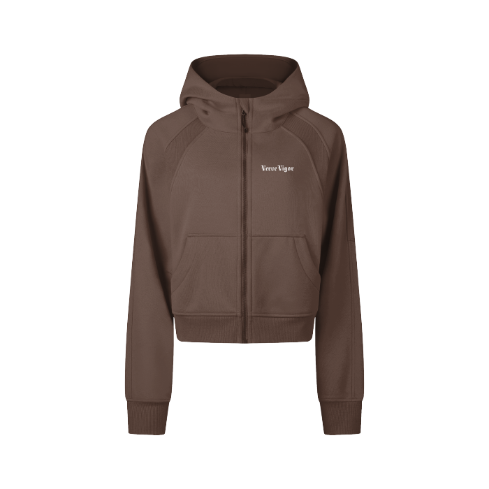 Verve Vigor Womens Cropped Zip Hoodie