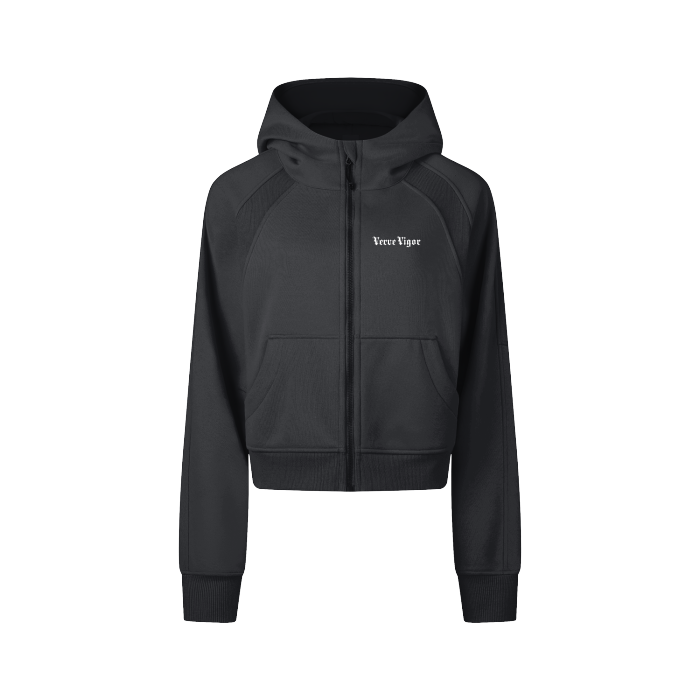 Verve Vigor Womens Cropped Zip Hoodie